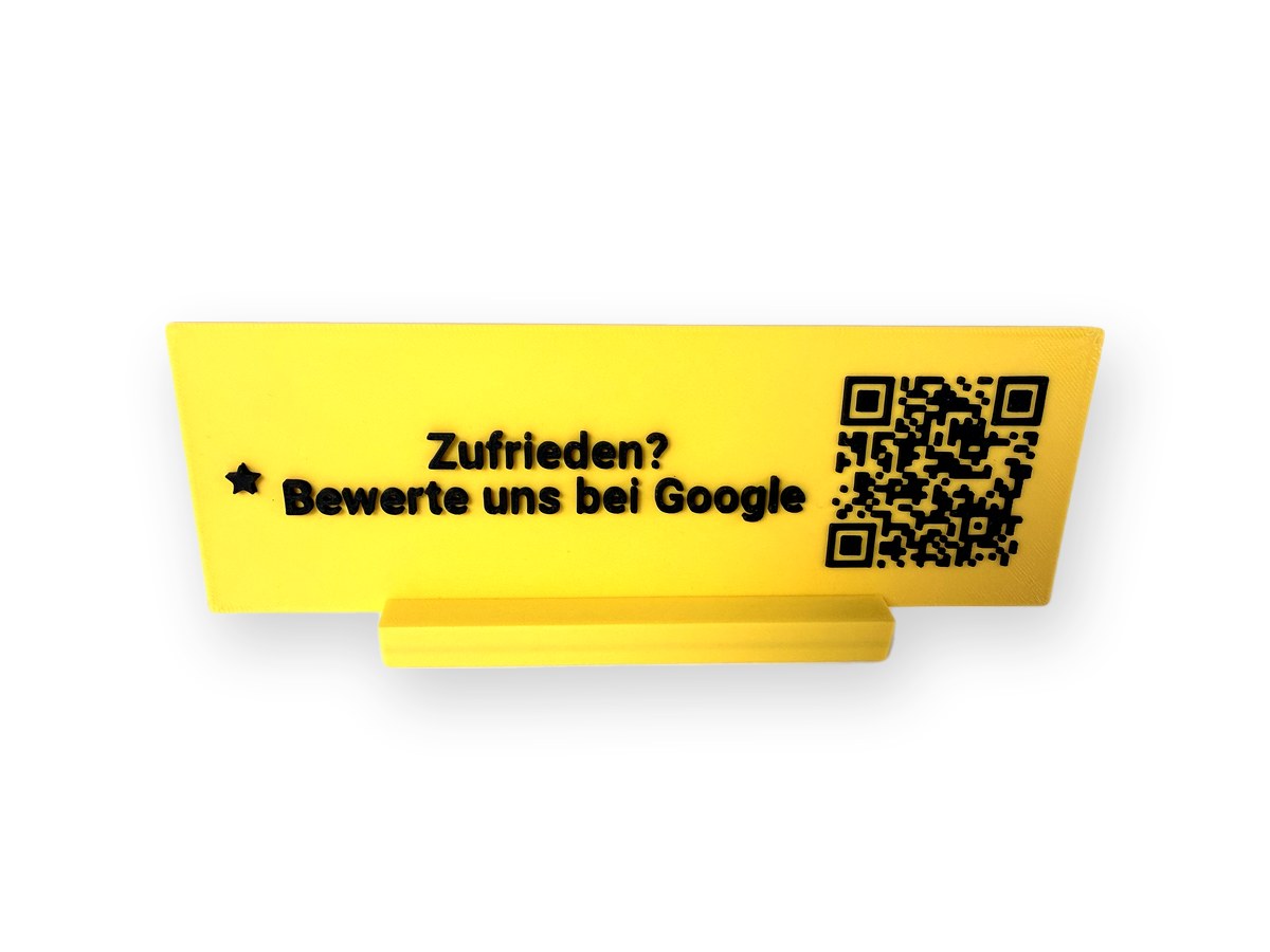 Bewertungsaufsteller: gedrucktes Beispiel