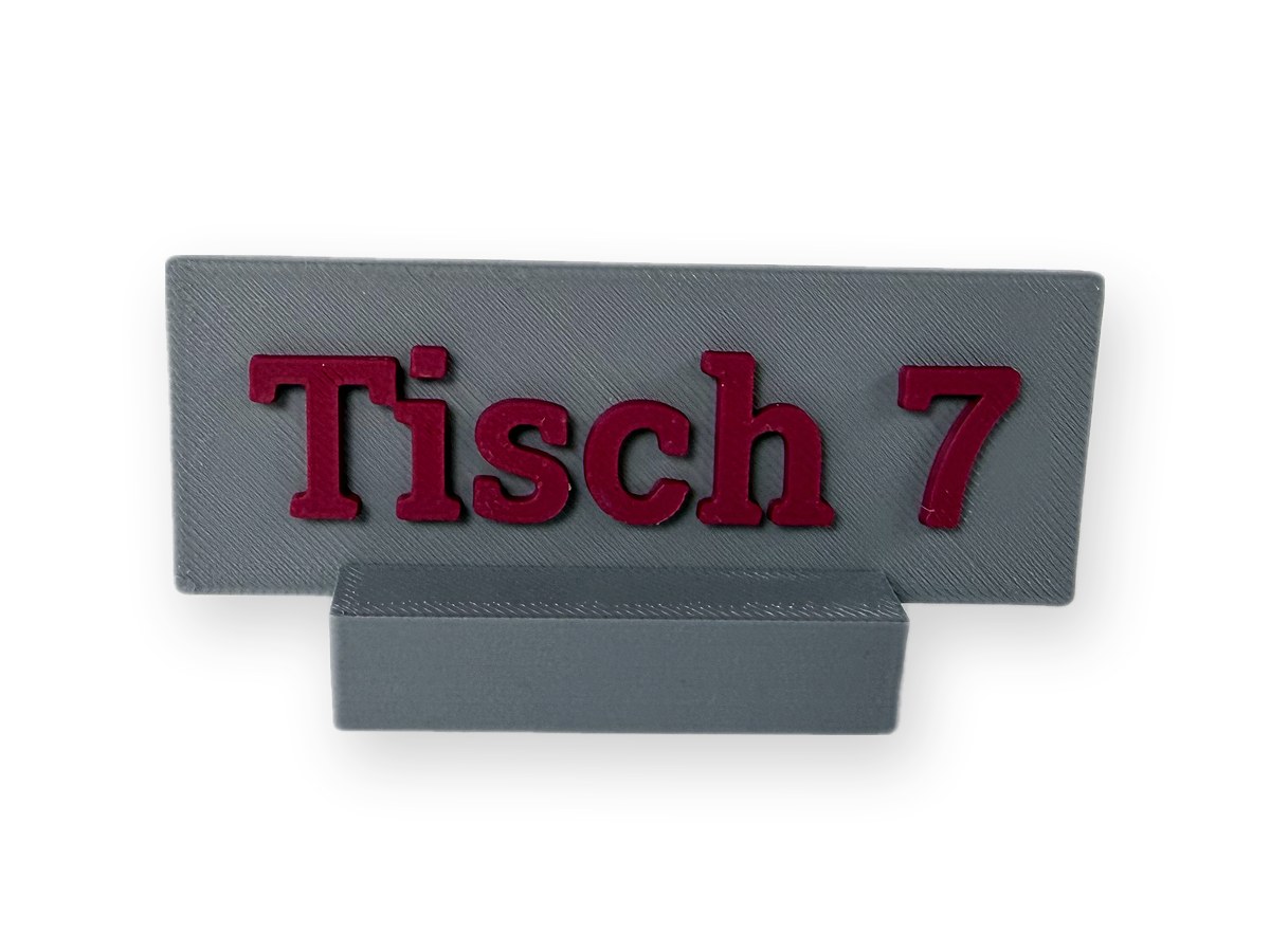 Tischkarte: gedrucktes Beispiel