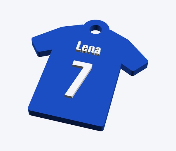 Trikot-Anhänger mit Name und Rückennummer 7